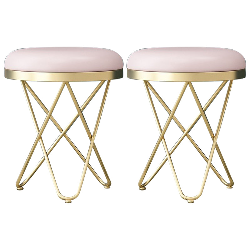 Modern Pink Standard Tear Resistant Velvet Standard Velvet for Living Room Pink 2 Piece Set Clearhalo 'furn' 'furn_ottomans_poufs' 'Furniture' 'Living Room Furniture' 'Ottomans & Poufs' 'ottomans_poufs' 6360085