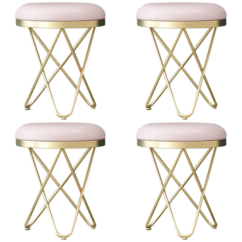 Modern Pink Standard Tear Resistant Velvet Standard Velvet for Living Room Pink 4 Piece Set Clearhalo 'furn' 'furn_ottomans_poufs' 'Furniture' 'Living Room Furniture' 'Ottomans & Poufs' 'ottomans_poufs' 6360087