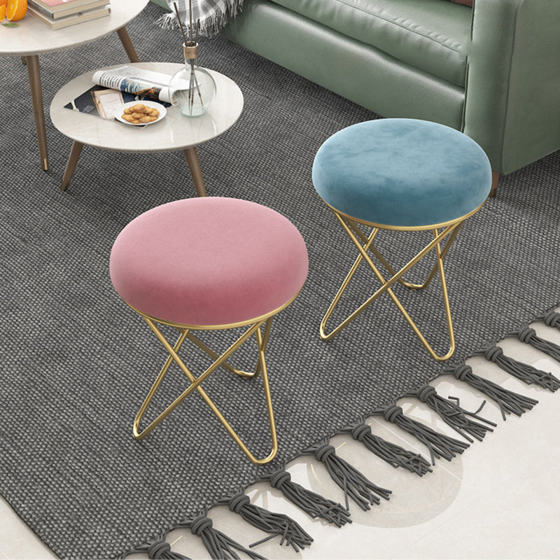 Modern Pink Standard Tear Resistant Velvet Standard Velvet for Living Room Clearhalo 'furn' 'furn_ottomans_poufs' 'Furniture' 'Living Room Furniture' 'Ottomans & Poufs' 'ottomans_poufs' 6360091