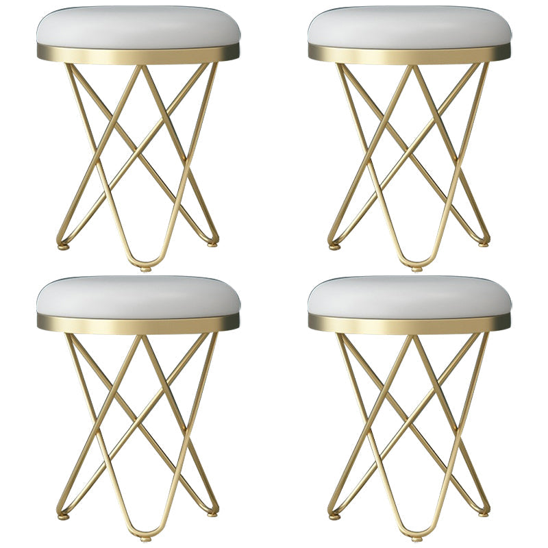 Modern Pink Standard Tear Resistant Velvet Standard Velvet for Living Room White 4 Piece Set Clearhalo 'furn' 'furn_ottomans_poufs' 'Furniture' 'Living Room Furniture' 'Ottomans & Poufs' 'ottomans_poufs' 6360096