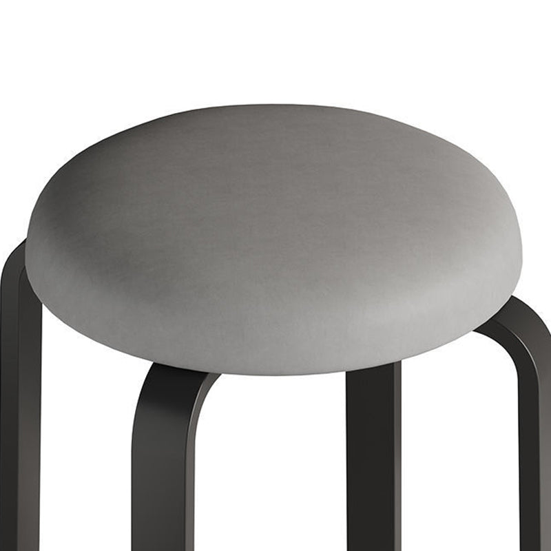 Grey Modern Standard Round Leather Water Resistant Indoor Standard Clearhalo 'furn' 'furn_ottomans_poufs' 'Furniture' 'Living Room Furniture' 'Ottomans & Poufs' 'ottomans_poufs' 6360113