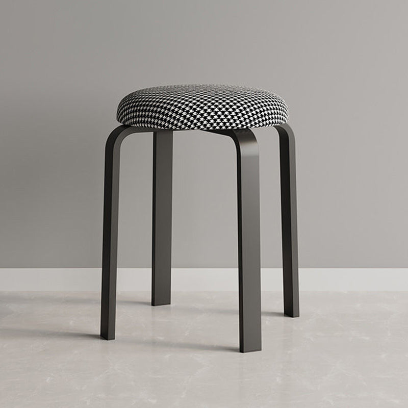 Grey Modern Standard Round Leather Water Resistant Indoor Standard Black 1 Piece Clearhalo 'furn' 'furn_ottomans_poufs' 'Furniture' 'Living Room Furniture' 'Ottomans & Poufs' 'ottomans_poufs' 6360114