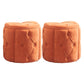 Orange Velvet Pouf Specialty Pouf Stain Resistant Indoor Pouf Orange 2 Piece Set Clearhalo 'furn' 'furn_ottomans_poufs' 'Furniture' 'Living Room Furniture' 'Ottomans & Poufs' 'ottomans_poufs' 6360141