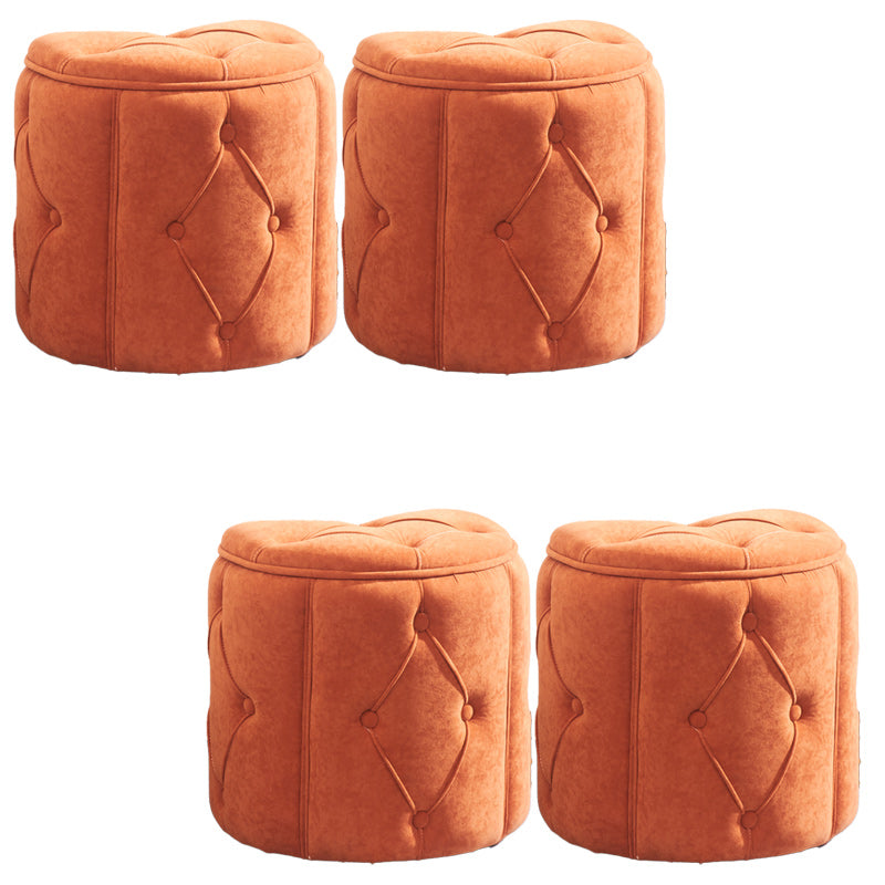 Orange Velvet Pouf Specialty Pouf Stain Resistant Indoor Pouf Orange 4 Piece Set Clearhalo 'furn' 'furn_ottomans_poufs' 'Furniture' 'Living Room Furniture' 'Ottomans & Poufs' 'ottomans_poufs' 6360143