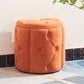 Orange Velvet Pouf Specialty Pouf Stain Resistant Indoor Pouf Orange 1 Piece Clearhalo 'furn' 'furn_ottomans_poufs' 'Furniture' 'Living Room Furniture' 'Ottomans & Poufs' 'ottomans_poufs' 6360145
