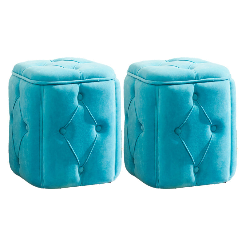 Orange Velvet Pouf Specialty Pouf Stain Resistant Indoor Pouf Blue 2 Piece Set Clearhalo 'furn' 'furn_ottomans_poufs' 'Furniture' 'Living Room Furniture' 'Ottomans & Poufs' 'ottomans_poufs' 6360146