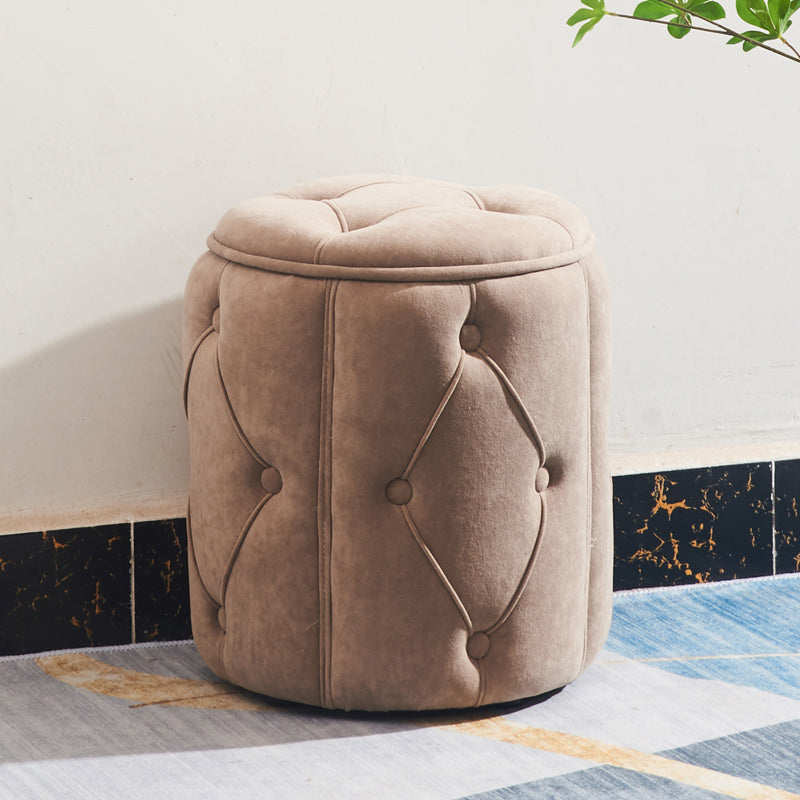 Orange Velvet Pouf Specialty Pouf Stain Resistant Indoor Pouf Dark Khaki 1 Piece Clearhalo 'furn' 'furn_ottomans_poufs' 'Furniture' 'Living Room Furniture' 'Ottomans & Poufs' 'ottomans_poufs' 6360147