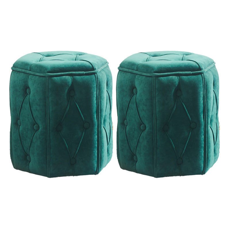 Orange Velvet Pouf Specialty Pouf Stain Resistant Indoor Pouf Green 2 Piece Set Clearhalo 'furn' 'furn_ottomans_poufs' 'Furniture' 'Living Room Furniture' 'Ottomans & Poufs' 'ottomans_poufs' 6360150