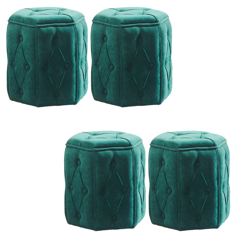 Orange Velvet Pouf Specialty Pouf Stain Resistant Indoor Pouf Green 4 Piece Set Clearhalo 'furn' 'furn_ottomans_poufs' 'Furniture' 'Living Room Furniture' 'Ottomans & Poufs' 'ottomans_poufs' 6360153
