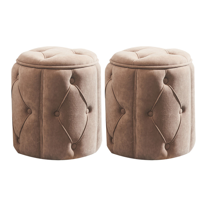 Orange Velvet Pouf Specialty Pouf Stain Resistant Indoor Pouf Dark Khaki 2 Piece Set Clearhalo 'furn' 'furn_ottomans_poufs' 'Furniture' 'Living Room Furniture' 'Ottomans & Poufs' 'ottomans_poufs' 6360154