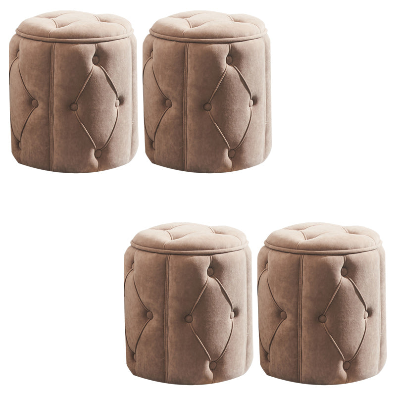 Orange Velvet Pouf Specialty Pouf Stain Resistant Indoor Pouf Dark Khaki 4 Piece Set Clearhalo 'furn' 'furn_ottomans_poufs' 'Furniture' 'Living Room Furniture' 'Ottomans & Poufs' 'ottomans_poufs' 6360155