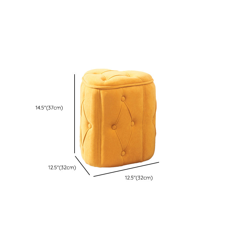 Orange Velvet Pouf Specialty Pouf Stain Resistant Indoor Pouf Clearhalo 'furn' 'furn_ottomans_poufs' 'Furniture' 'Living Room Furniture' 'Ottomans & Poufs' 'ottomans_poufs' 6360159