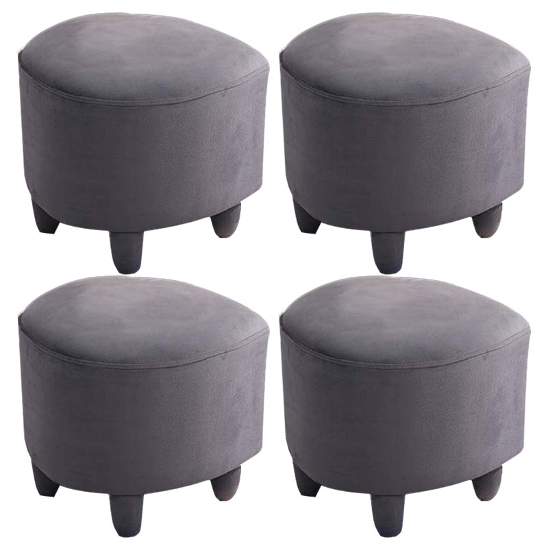 Modern Leaves Standard Solid Color Tear Resistant Standard for Living Room Dark Gray 4 Piece Set Clearhalo 'furn' 'furn_ottomans_poufs' 'Furniture' 'Living Room Furniture' 'Ottomans & Poufs' 'ottomans_poufs' 6360167