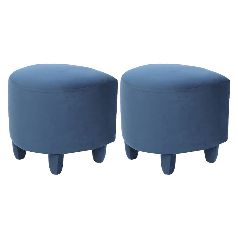 Modern Leaves Standard Solid Color Tear Resistant Standard for Living Room Dark Blue 2 Piece Set Clearhalo 'furn' 'furn_ottomans_poufs' 'Furniture' 'Living Room Furniture' 'Ottomans & Poufs' 'ottomans_poufs' 6360187
