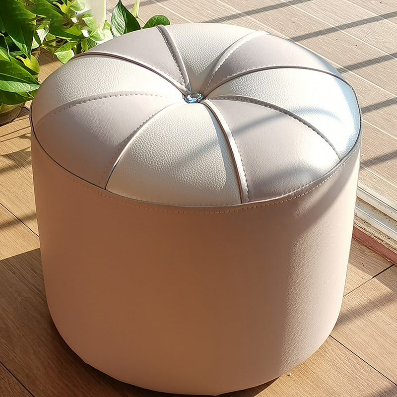 Dark Brown Round Pouf Stain Resistant Color Piece Pouf for Living Room 14.6"L x 14.6"W x 11.8"H Gray-White 1 Piece Clearhalo 'furn' 'furn_ottomans_poufs' 'Furniture' 'Living Room Furniture' 'Ottomans & Poufs' 'ottomans_poufs' 6360192