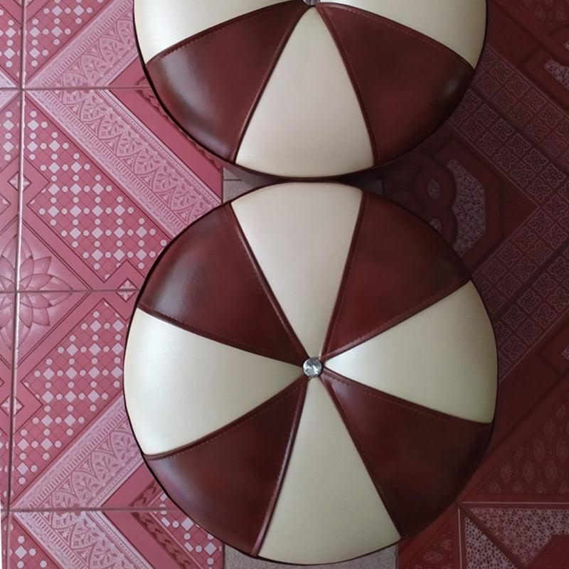 Dark Brown Round Pouf Stain Resistant Color Piece Pouf for Living Room Clearhalo 'furn' 'furn_ottomans_poufs' 'Furniture' 'Living Room Furniture' 'Ottomans & Poufs' 'ottomans_poufs' 6360208