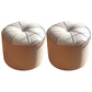 Dark Brown Round Pouf Stain Resistant Color Piece Pouf for Living Room 14.6"L x 14.6"W x 11.8"H Gray-White 2 Piece Set Clearhalo 'furn' 'furn_ottomans_poufs' 'Furniture' 'Living Room Furniture' 'Ottomans & Poufs' 'ottomans_poufs' 6360209