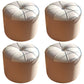 Dark Brown Round Pouf Stain Resistant Color Piece Pouf for Living Room 14.6"L x 14.6"W x 11.8"H Gray-White 4 Piece Set Clearhalo 'furn' 'furn_ottomans_poufs' 'Furniture' 'Living Room Furniture' 'Ottomans & Poufs' 'ottomans_poufs' 6360210