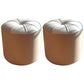 Dark Brown Round Pouf Stain Resistant Color Piece Pouf for Living Room 14.6"L x 14.6"W x 15"H Gray-White 2 Piece Set Clearhalo 'furn' 'furn_ottomans_poufs' 'Furniture' 'Living Room Furniture' 'Ottomans & Poufs' 'ottomans_poufs' 6360211