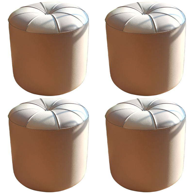 Dark Brown Round Pouf Stain Resistant Color Piece Pouf for Living Room 14.6"L x 14.6"W x 15"H Gray-White 4 Piece Set Clearhalo 'furn' 'furn_ottomans_poufs' 'Furniture' 'Living Room Furniture' 'Ottomans & Poufs' 'ottomans_poufs' 6360212