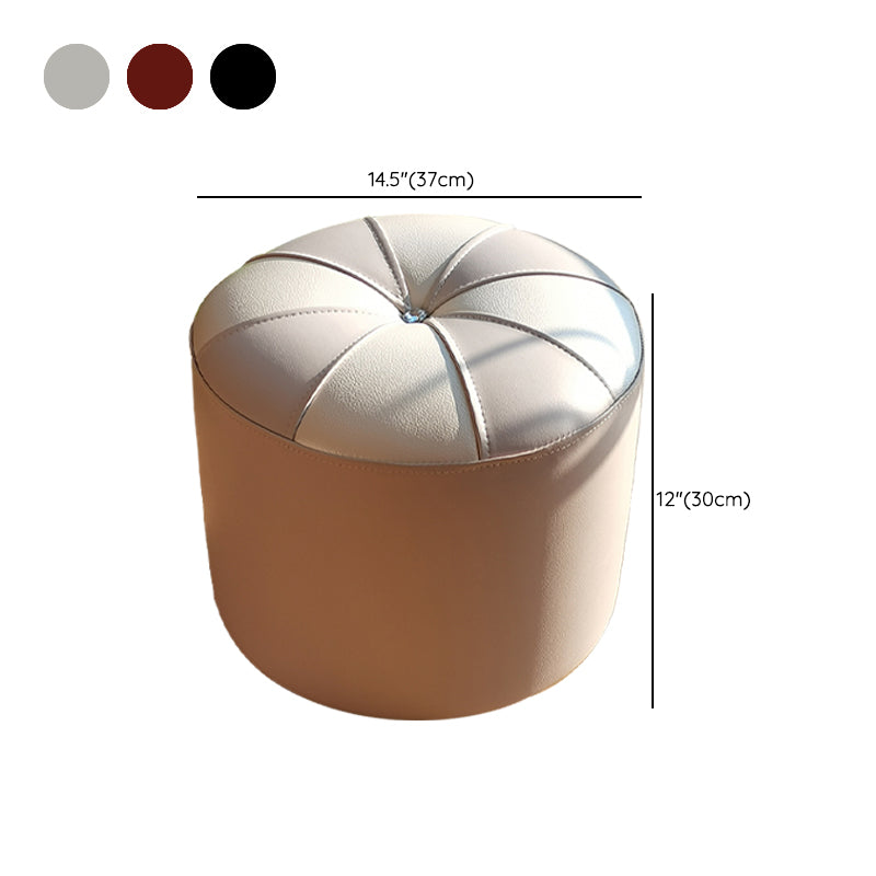 Dark Brown Round Pouf Stain Resistant Color Piece Pouf for Living Room Clearhalo 'furn' 'furn_ottomans_poufs' 'Furniture' 'Living Room Furniture' 'Ottomans & Poufs' 'ottomans_poufs' 6360214