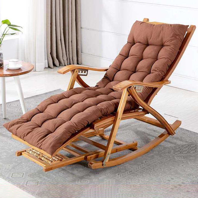 Brown Modern Rocker Chair Wood Reclining Rocking Chair with Tufted Coffee Clearhalo 'Chairs & Seating' 'furn' 'furn_rocking_chairs' 'Furniture' 'Living Room Furniture' 'Rocking Chairs' 'rocking_chairs' 6362396