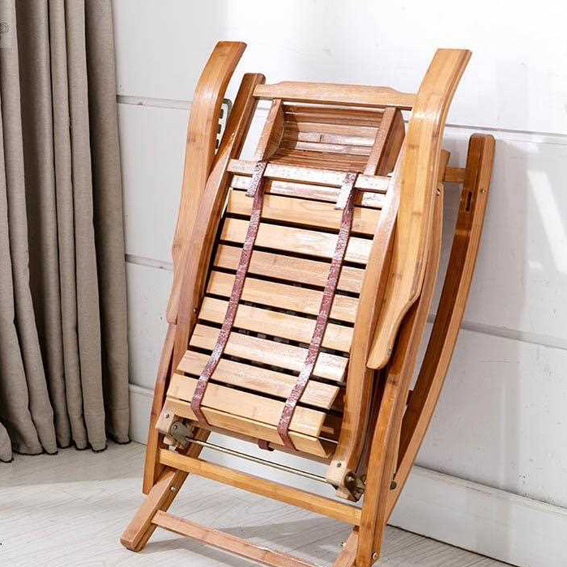 Chaise de culbuteur moderne brune bois chaise à bascule inclinable avec tufted