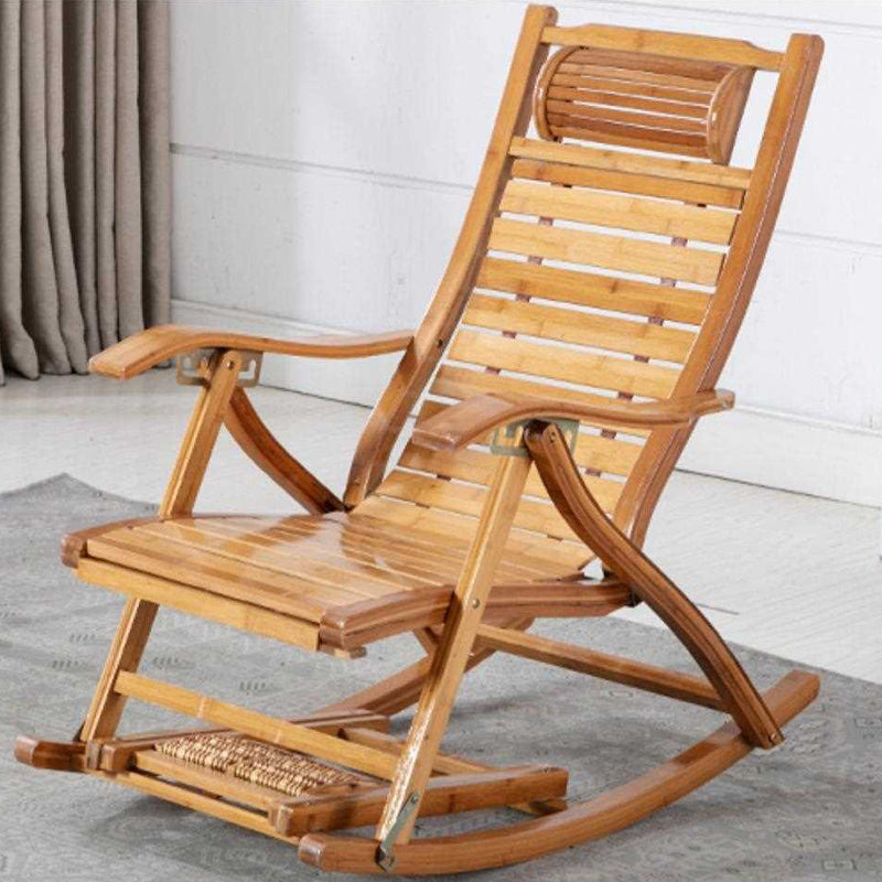 Brown Modern Rocker Chair Wood Reclining Rocking Chair with Tufted Clearhalo 'Chairs & Seating' 'furn' 'furn_rocking_chairs' 'Furniture' 'Living Room Furniture' 'Rocking Chairs' 'rocking_chairs' 6362408