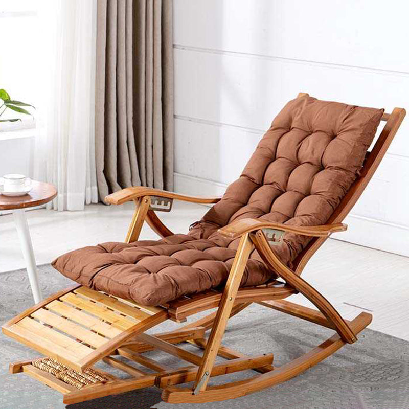 Brown Modern Rocker Chair Wood Reclining Rocking Chair with Tufted Dark Coffee Clearhalo 'Chairs & Seating' 'furn' 'furn_rocking_chairs' 'Furniture' 'Living Room Furniture' 'Rocking Chairs' 'rocking_chairs' 6362409