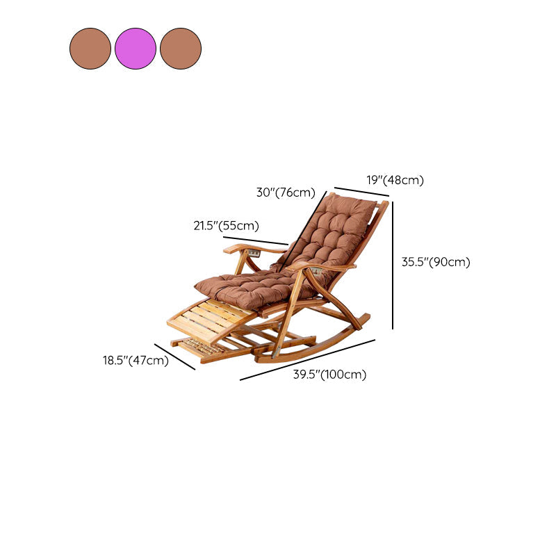 Chaise de culbuteur moderne brune bois chaise à bascule inclinable avec tufted