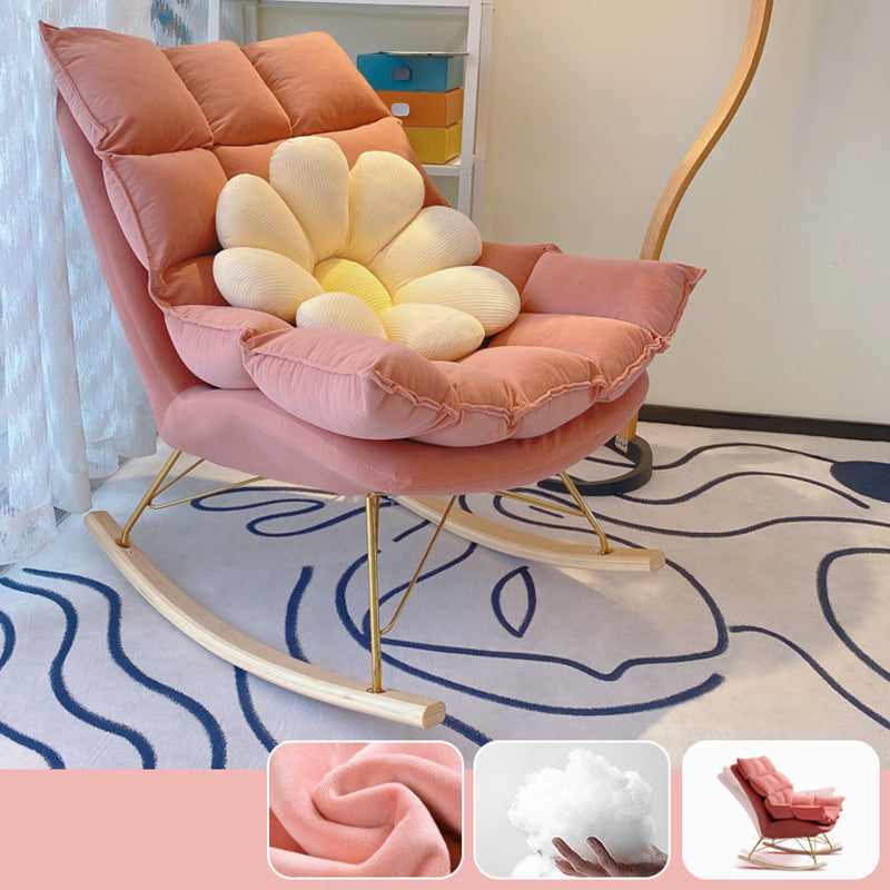 Silla de balancín de terciopelo de cojines removibles modernos para sala de estar para sala de estar