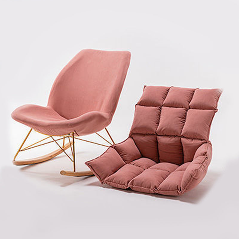 Silla de balancín de terciopelo de cojines removibles modernos para sala de estar para sala de estar