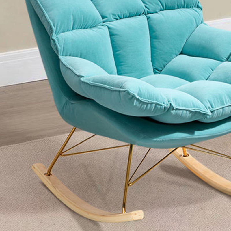 Silla de balancín de terciopelo de cojines removibles modernos para sala de estar para sala de estar