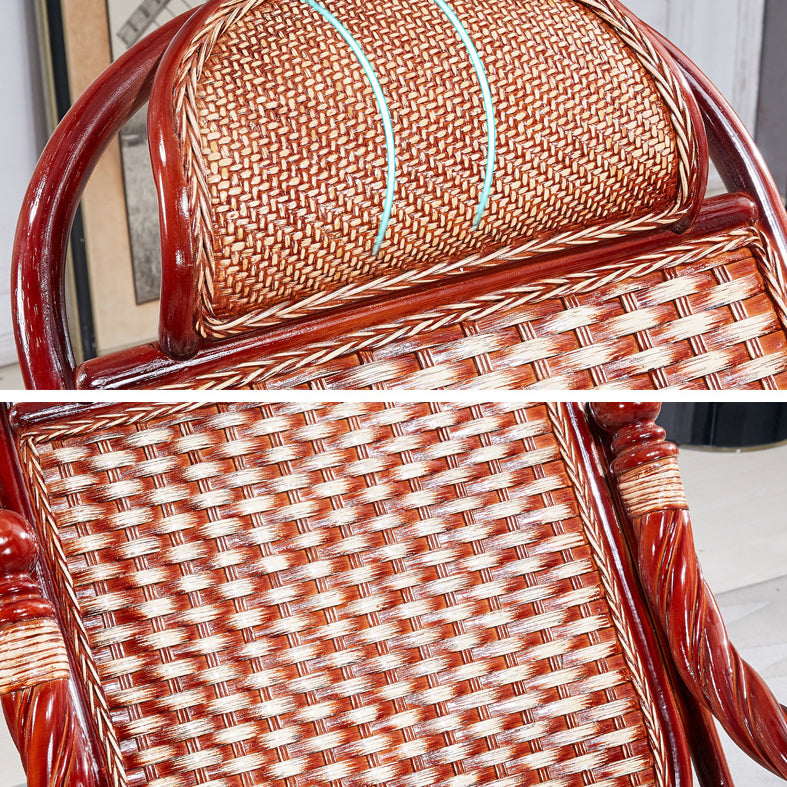 Woven Rope Rocking Chair Rattan Traditional Solid Rocking Accent Chair with Cushions Clearhalo 'Chairs & Seating' 'furn' 'furn_rocking_chairs' 'Furniture' 'Living Room Furniture' 'Rocking Chairs' 'rocking_chairs' 6362454
