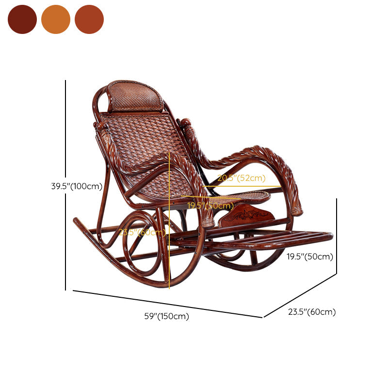 Woven Rope Rocking Chair Rattan Traditional Solid Rocking Accent Chair with Cushions Clearhalo 'Chairs & Seating' 'furn' 'furn_rocking_chairs' 'Furniture' 'Living Room Furniture' 'Rocking Chairs' 'rocking_chairs' 6362465