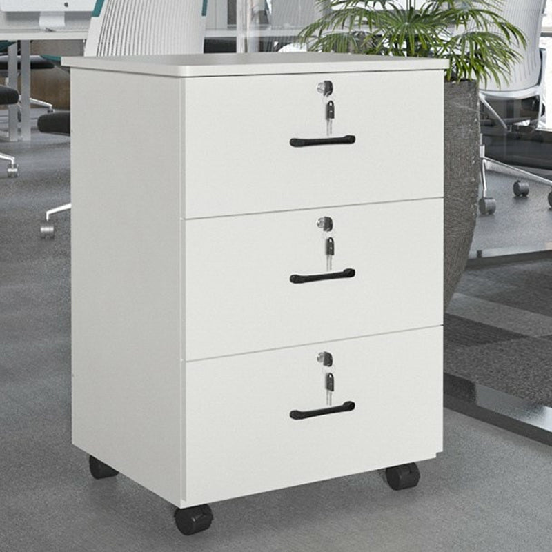 Gabinete de madera tradicional con 3 cajones y castores de archivos verticales