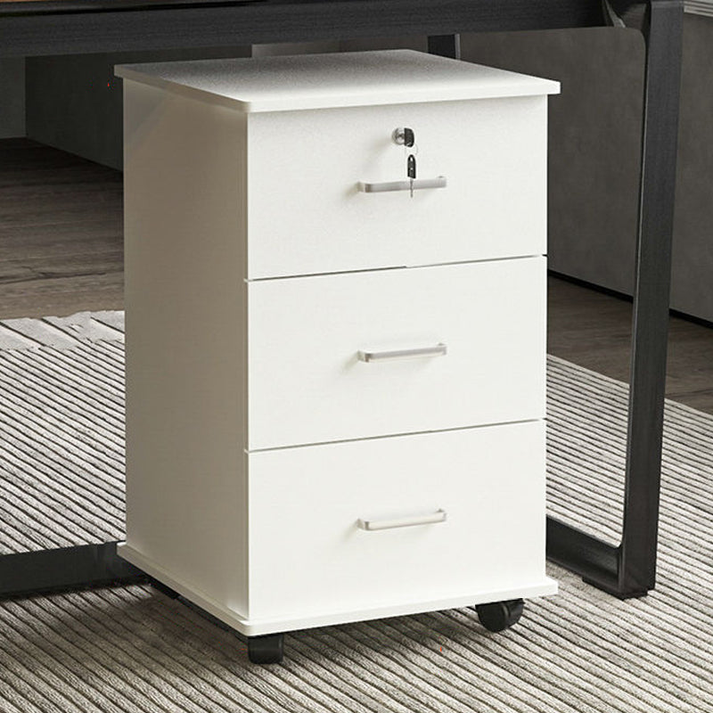 Gabinete de madera tradicional con 3 cajones y castores de archivos verticales