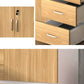 Nordic Style File Cabinets Solid Wood Horizontal File Cabinet with Key Lock
