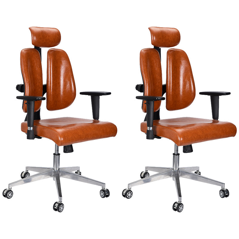 Silla de escritorio moderna Silla ejecutiva de cuero Silla con respaldo alto en marrón