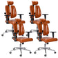 Silla de escritorio moderna Silla ejecutiva de cuero Silla con respaldo alto en marrón