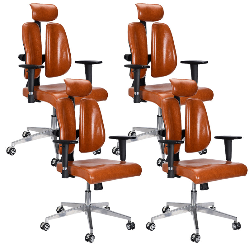Silla de escritorio moderna Silla ejecutiva de cuero Silla con respaldo alto en marrón