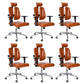 Silla de escritorio moderna Silla ejecutiva de cuero Silla con respaldo alto en marrón