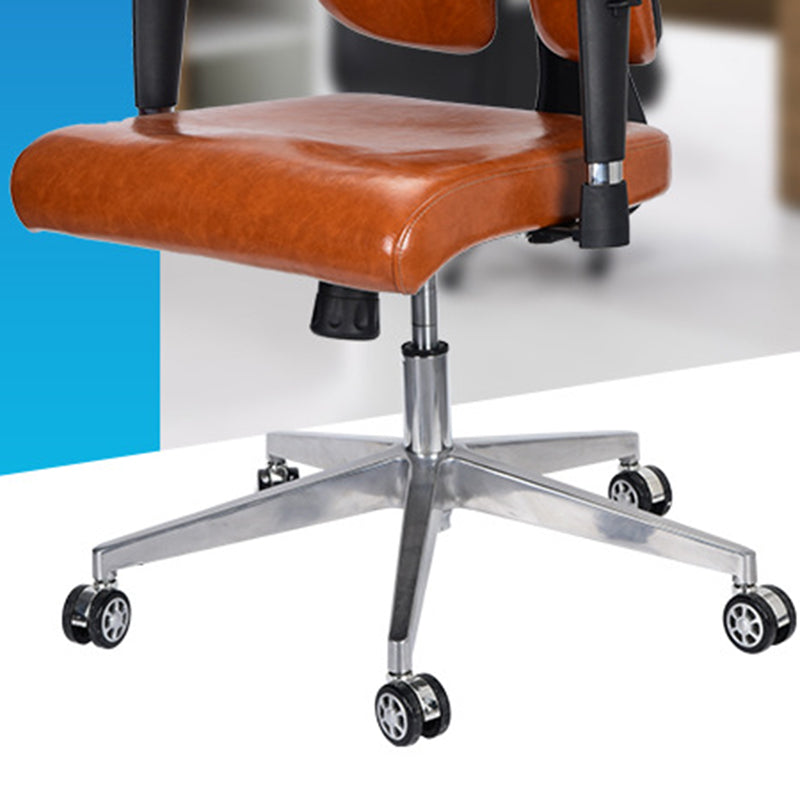 Silla de escritorio moderna Silla ejecutiva de cuero Silla con respaldo alto en marrón