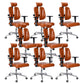 Silla de escritorio moderna Silla ejecutiva de cuero Silla con respaldo alto en marrón