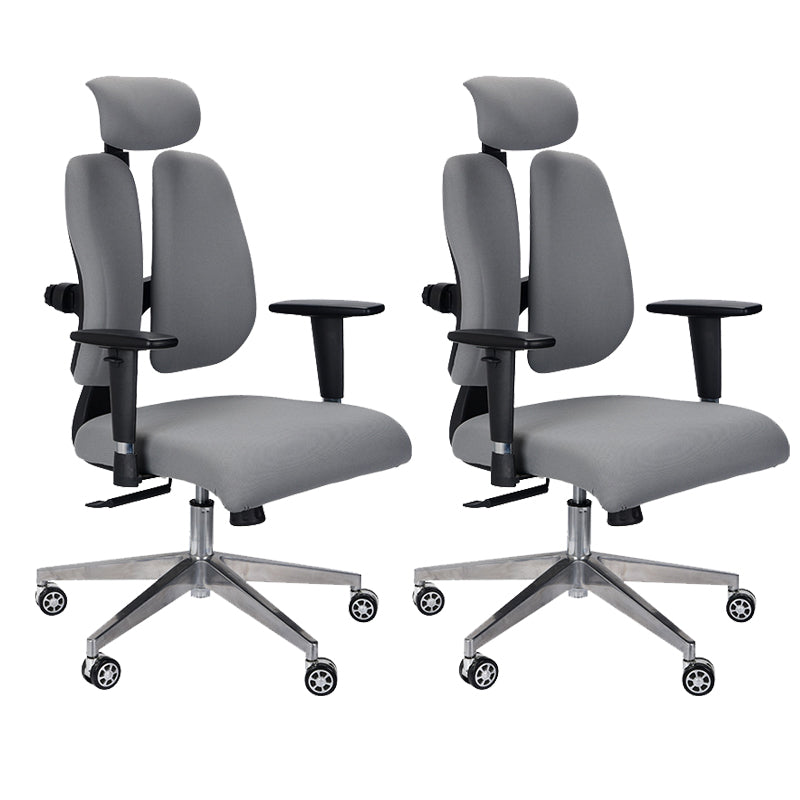 Modern Desk Chair Mesh Executive Chair High-Back Chair in Gray 2 Piece Set Clearhalo 'furn' 'furn_office_chair' 'Furniture' 'Office Chairs' 'Office Furniture' 'office_chair' 6362602