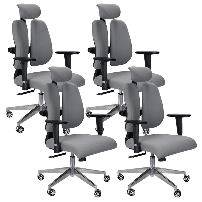 Modern Desk Chair Mesh Executive Chair High-Back Chair in Gray 4 Piece Set Clearhalo 'furn' 'furn_office_chair' 'Furniture' 'Office Chairs' 'Office Furniture' 'office_chair' 6362604