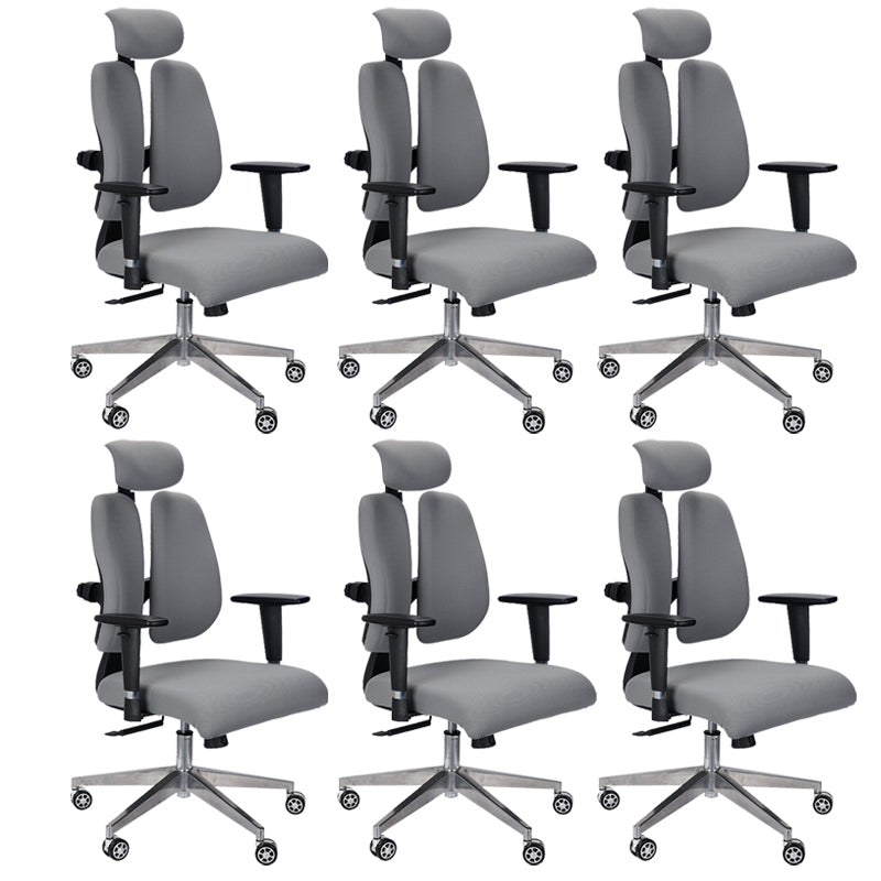 Modern Desk Chair Mesh Executive Chair High-Back Chair in Gray 6 Piece Set Clearhalo 'furn' 'furn_office_chair' 'Furniture' 'Office Chairs' 'Office Furniture' 'office_chair' 6362606