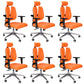 Modern Desk Chair Leather Executive Chair High-Back Chair in Orange