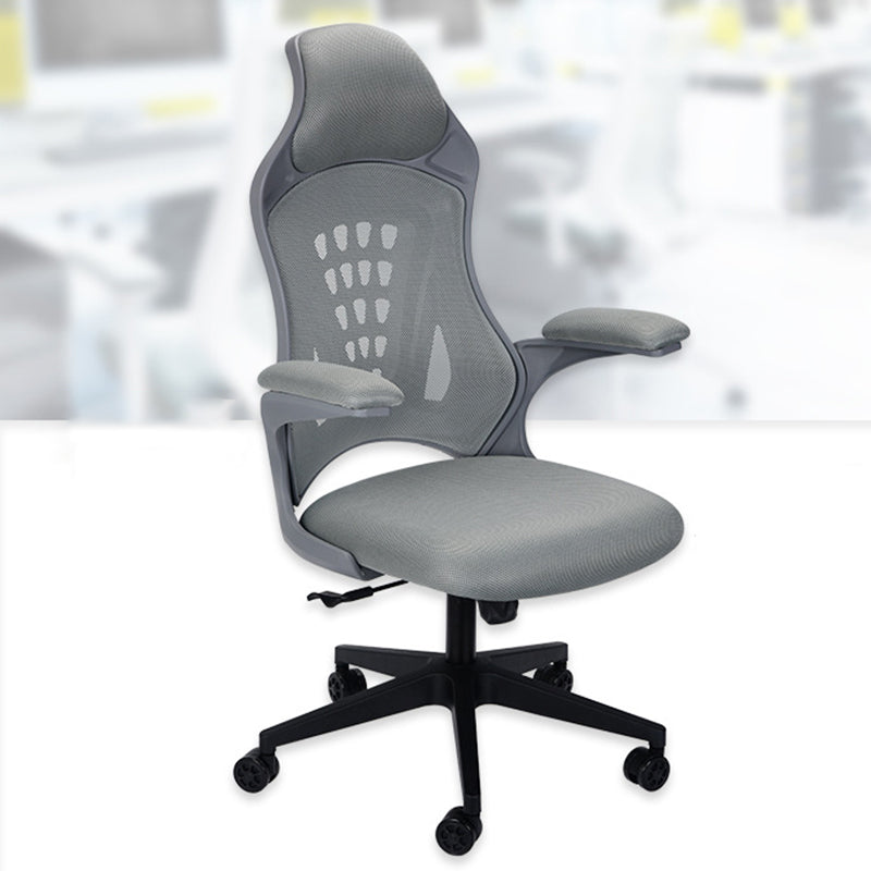 Modern Desk Chair Mesh Swivel Executive Chair High-Back Chair in Gray Clearhalo 'furn' 'furn_office_chair' 'Furniture' 'Office Chairs' 'Office Furniture' 'office_chair' 6362625