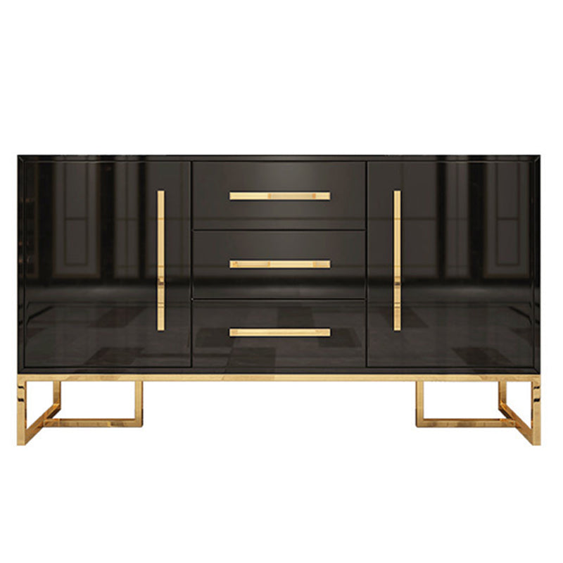Glam Sideboard Buffet 3 Drawers and 2 Doors Cabinets Matte High Gloss Sideboard Clearhalo 'buffet_sideboard' 'Buffets & Sideboards' 'furn' 'furn_buffet_sideboard' 'Furniture' 'Kitchen & Dining Furniture' 6362649
